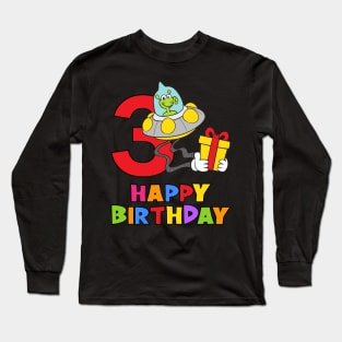 3rd Birthday Party 3 Year Old Three Years Long Sleeve T-Shirt